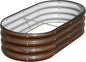 SnugNiture Galvanized Raised Garden Bed, 4x2x1ft Oval Metal Planter Box for Planting Outdoor Plants Vegetables