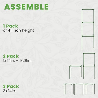 Tomato Cage Square - Large Trellis Stakes and Plant Support Structures for Vegetables and Climbing Plants - Tall Tomato Cages for Garden, Pots, Raised Garden Bed Outdoor Supplies (1 Pack - Up to 41")