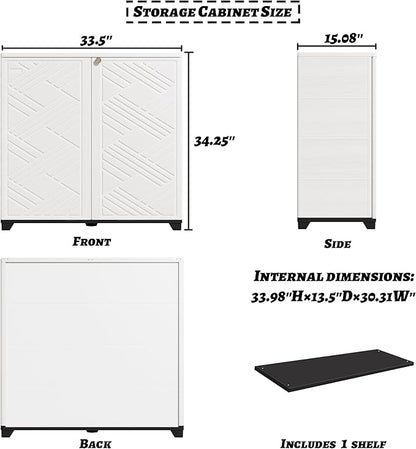 Storage Box Outdoor Caninet,Resin Indoor Storage Box Waterproof,Outdoor Storage Cabinets for Patio/Garden/Backyard(with 1 Shelf)-White