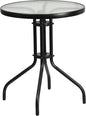 Flash Furniture Bellamy 23.75" Round Indoor/Outdoor Tempered Glass Metal Frame Side Table