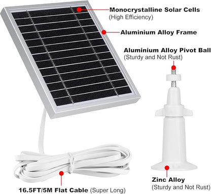 UYODM 3 Pack Solar Panel Charger Compatible with Arlo Essential Spotlight/XL Spotlight Only, 16.5ft Power Charging Cable Micro USB, IP66 Weatherproof Aluminum Alloy Frame Silver (Not for 2K/2nd Gen)