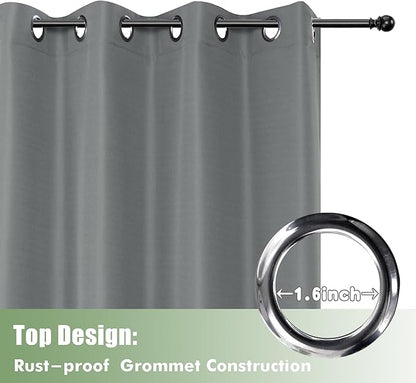 HolidayIdeas Waterproof Outdoor Curtains for Patio, 6 Panels - 54x108 Inches - Weatherproof Privacy Outsides Curtains for Backyard Porch Gazebo, Sunlight & UV Blocking (Grey, Grommet Top)