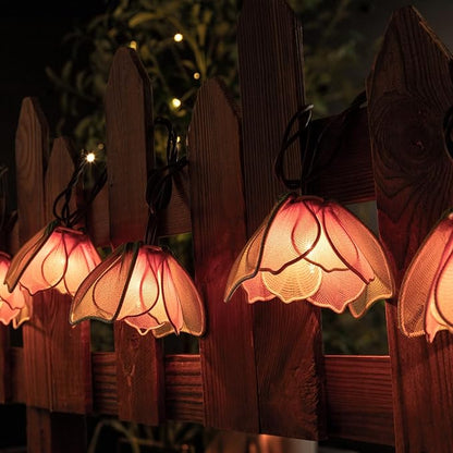 Decorative String Lights Plug in with 10 Incandescent Bulbs, Flower Garland Fairy Lights Connectable Weatherproof Outdoor Indoor for Wedding Garden Pergola Bedroom Porch Floral Home Decor (Multicolor)