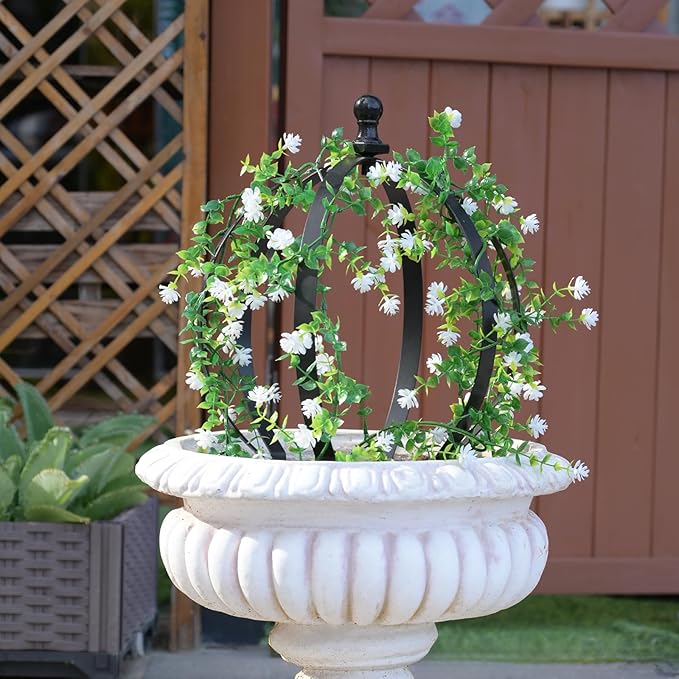 Trellises, Black Powder-Coated Metal Grid, 12.6 x 17.5 Inch Garden Support