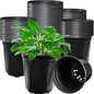 60 Pack 1 Gallon Nursery Plant Pots,Thickened Flexible Plastic Seedling Pot with Holes,Flower Plant Container for Succulents,Cuttings,Transplanting,Home Garden(Black)