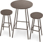 Best Choice Products 3-Piece Patio Dining Set, Bar Height, Outdoor Bistro Set, Outdoor Round Bar Table w/ 2 Bar Stools, Steel - Taupe