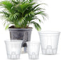 Self Watering Pots for Indoor Plants with Deep Reservoir and High Drainage Holes for Outdoor Plants and Flowers, Bare Root Planter(4.72''/5.91''/7.09''/8.27'',Clear,4 Pcs)