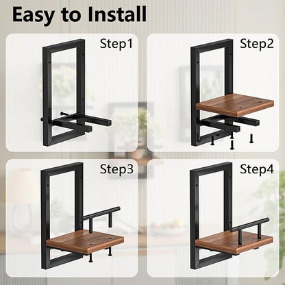Floating Shelves for Wall, Plant Shelf Indoor, Wall Planters for Indoor Floating Plant Shelves for Bedroom, Living Room, Kitchen, Office, Bathroom Decor (2 Pack)