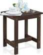 Y&M Outdoor Side Table, HIPS Adirondack Small Single Table, Waterproof Square Outside Table, Balcony Modern End Tables for Patio, Pool, Beach, Porch, Deck, Indoor or Outdoor Use, Coffee