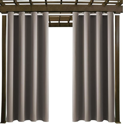 DIVA EN CAMINO DEC Outdoor Indoor Curtains W52 x L108 for Patio - Weather-Resistant Window Panels Privacy Protect Grommet Top Thermal Insulated Home Curtain for Porch Pergola Garden (Taupe, 2 Panels)