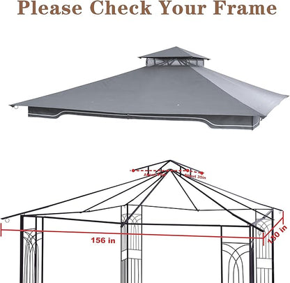 SCOCANOPY Replacement Gazebo Canopy for 10 x 12 Regency II Patio Gazebo Model L-GZ798PST,A101004104,A101004105,(Grey)
