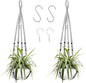 Augshy 2 Packs Macrame Hanging Planter, Indoor Hanging Planter Basket with Wood Beads Decorative Macrame Pot Hanger for Home Decor (Grey)