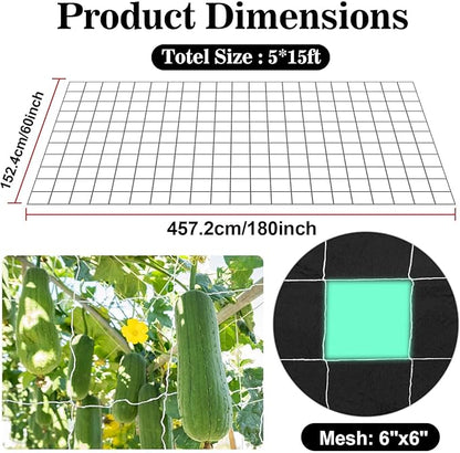 Sukh Garden Plant Trellis Netting - 3 PcsTrellis Net Polyester Trellis Netting Garden Square Mesh for Climbing Plants Fruits Vegetables VinesGrow Tents