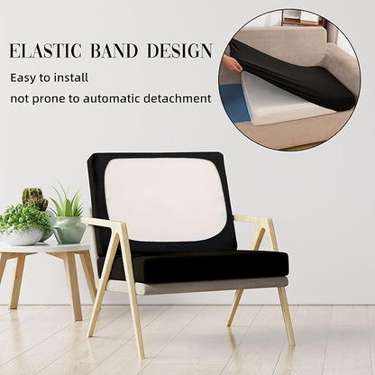 Cushion Covers 8-Piece Stretch Set for Patio Furniture, Black
