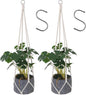 2 Pcs Hanging Planter Macrame Plant Hanger with Metal Ring Plant Holder Hanging for Indoor Plants Boho Home Decor Decorative Braided Cotton Rope Flower Pot Holder