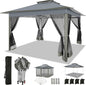 COBIZI 12x12 FT Pop up Gazebo on Clearance Outdoor pop up Canopy Tent,carpas para Patio, Shelter Tents with Sandbags & Portable Carry Bag, Patio Gazebos for Camping, Garden & Lawn, Darkgrey(Upgraded)