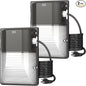 CINOTON 30W Plug in LED Wall Pack Light with Dusk to Dawn Sensor, 3600LM, 5000K Daylight [120Vac] Outdoor Wall Lights IP65 Waterproof LED Security Flood Lighting for Garage Warehouse with 6Ft US-Plug