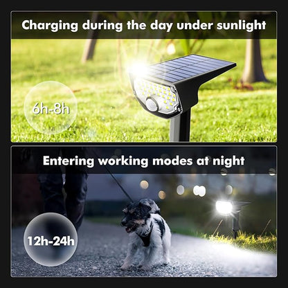 AloftSun Solar Motion Sensor Outdoor Lights,Waterproof Motion Sensor Spot Lights- 30 LED/3 Modes Solar Powered Spotlights,Landscape Lighting for Yard and Garden, Cool White,6 Pack