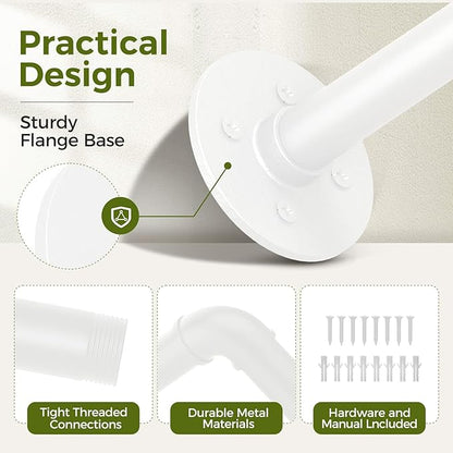 Bamworld Hanging Planters for Indoor Plants Plant Hanger Indoor Hanging Plant Holder Window Plants Shelves Metal Rod(Pot&Chains Not Included) 36.2in White