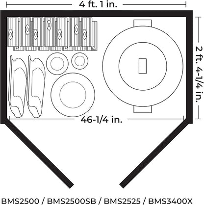 Suncast 34 Cu Ft Horizontal Resin Plastic Storage Shed - Outdoor Storage Shed with Floor Included, Lockable, Weatherproof, Fits Small to Medium Trash Cans, Generators, & Garden Tools, Vanilla Stoney