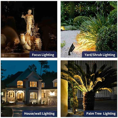Gardenreet Black Solid Brass 12V LED Landscape Lighting Kit (12-Pack Spotlights) with 300W Low Voltage Transformer & Mechanical Timer & 250FT Wire & 50Pack Connectors for Outdoor Garden Patio