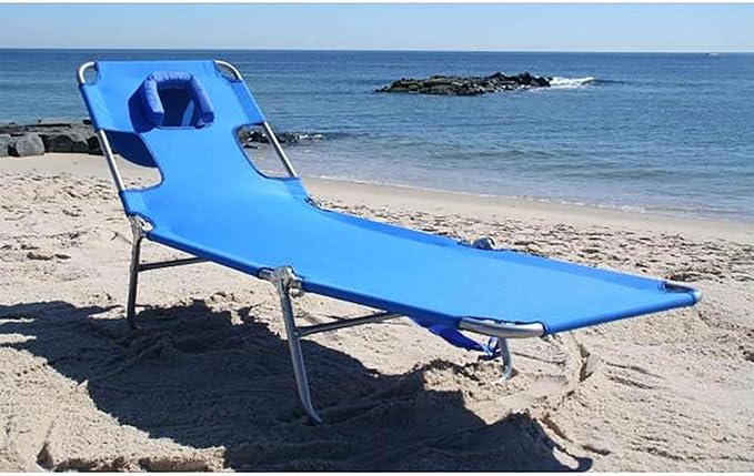 Ostrich the Original Chaise 72 x 22 Inch Lounge Portable Reclining Lounger, Outdoor Patio, Beach, Lawn, Camping, or Pool Tanning Chair, Aqua