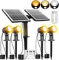 CLY Solar Landscape Spotlights, Solar Landscape Lights Outdoor IP66 Waterproof, Remote Control 2Modes 3Brightness Adjustable 2700-6500K Auto On/Off 14M Cable for Garden Pathway Trees Flag 4 in 1