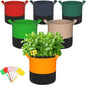 5-Gallon Grow Bags: 6 Pack Heavy Duty 350G Thickened Fabric Pots Nonwoven Felt Garden Bags for Growing Vegetable Fruit Flower with Plant Labels