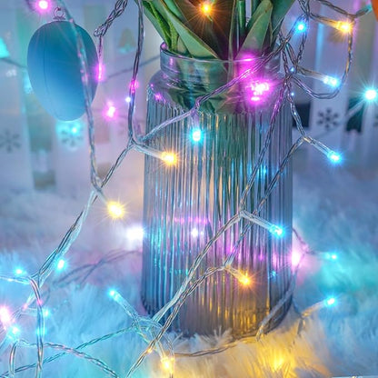 Connectable 200 LED Easter Lights Indoor Outdoor with Timer, 66FT 13 Modes Easter Pastel Lights Multicolor Lights, Waterproof Twinkle Fairy Lights Plug in Clear Wire for Christmas Bedroom Easter Decor
