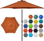 Blissun 7.5 ft Patio Umbrella, Yard Umbrella, Outdoor Market Umbrella with Push Button Tilt Crank, Rust