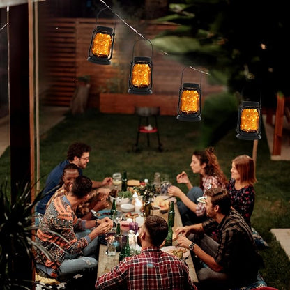 Solar Lanterns, Brown Glass Mason Jar Style, 30 Warm White Lights