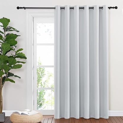 NICETOWN Patio Door Curtain Vertical Blinds, Reduce Sunlight Grommet Top Room Divider Curtain Panel Screen Partitions for Furniture Protecting (Greyish White, 80 inches Wide x 84 inches Long)
