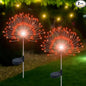Solar Garden Lights Outdoor Waterproof, 2 Pack 120 LED Solar Firework Lights Decorative Garden Décor Outside for Flowerbed Pathway Party Christmas Decorations, Orange