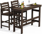 SERWALL Outdoor Bar Table and Chairs Set, Adirondack Bar Chairs Set of 2 and Bar Height Table, All Weather HDPE Patio Bar Set, Outdoor Furniture for Outside, Coffee