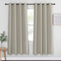 NICETOWN Room Darkening Bedroom Curtain 72 inches Long - Grommet Sound Reducing Window Treatment Privacy Thermal Curtain & Drape Light Blocking for Living Room (Natural, 1 Panel, W52 x L72)