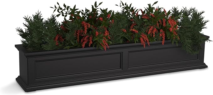Mayne Fairfield 5-Foot Window Box – Self-Watering, Weather-Resistant Planter for Flowers – Durable Design for Outdoor Use, Perfect for Windows