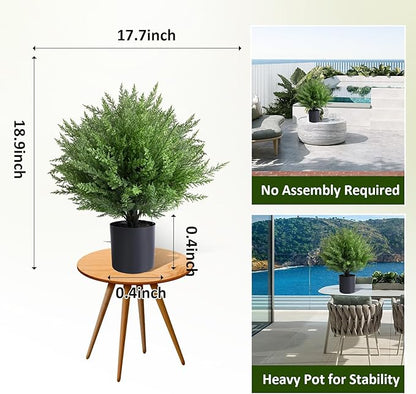 Artificial Topiary Bushes for Outdoors with Spike, Boxwood Ball Fake Shrubs UV Resistant Faux Plants for Indoor Outdoor Fall Thanksgiving Halloween Decor (Heart Crpress Topiary with Pot-2 Pack)