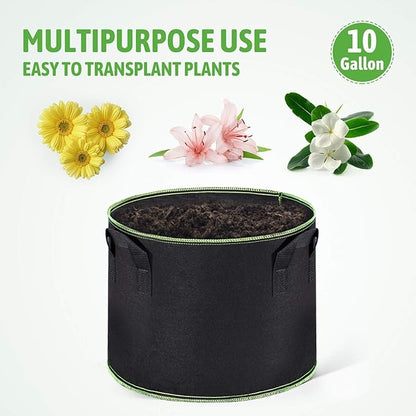Delxo 20-Pack 10 Gallon Heavy Duty Aeration Thickened Nonwoven Fabric Pots Plant Grow Bags with Handles