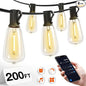 addlon 200FT Smart Outdoor String Lights with APP Control, Waterproof Patio Lights ETL Listed with Shatterproof Dimmable ST38 LED Bulbs Connectable Outdoor Lighting for Backyard Bistro Garden Bistro