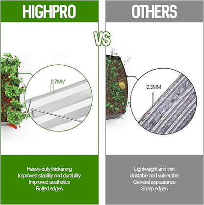 Highpro Galvanized Raised Garden Bed Kit, 4×2×1ft Planter Box for Outdoor Gardening and Planting, Large Bottomless Metal for Vegetables, Herb, Fruits, Flower, Silver