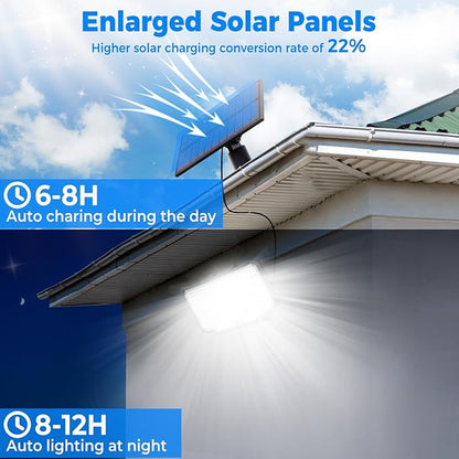 Peasur Solar Motion Lights Outdoor, 318 LED Solar Security Light with 3 Modes, IP65 Waterproof Powered Flood Lights for Outside Garden Patio Garage Yard Backyard
