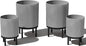 Veradek Demi Series Round Planter w/Stand for Porch/Patio | Durable Plastic-Stone Composite & Wooden Stand | Modern Décor for Tall Plants, Flowers