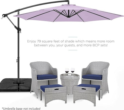 Best Choice Products 10ft Offset Cantilever Hanging Market Patio Umbrella, 8 Sturdy Ribs, Easy Adjustment - Lavender