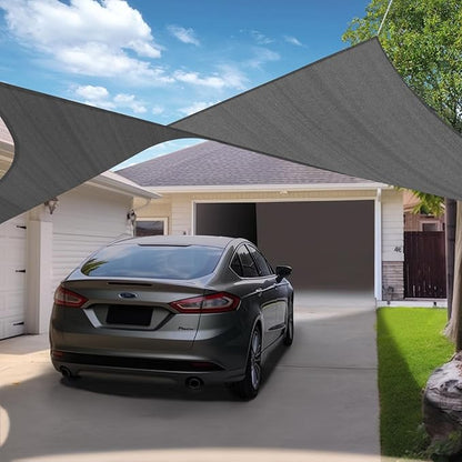 KANAGAWA Sun Shade Sail Curved 24'X24' Dark Grey Rectangle Outdoor Shade Cover UV Blovk Canopy for Patio Garden Backyard Heavy Duty Permeable 185GSM (We Make Custom Size)