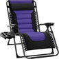 Best Choice Products Oversized Padded Zero Gravity Chair, Folding Outdoor Patio Recliner, XL Anti Gravity Lounger for Backyard w/Headrest, Cup Holder, Side Tray, Polyester Mesh - Black/Purple