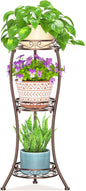 LASZOLA Bronze 3 Tier Tall Plant Stand for Indoor Outdoor, Large Multiple Level Flower Planter Holder Organizer Rack for Patio Office Bathroom Corner Floor, Sturdy Heavy Duty Metal, Vertical Display