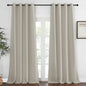 NICETOWN Blackout Curtain for Living Room, Thermal Insulated Solid Grommet Sound Reducing Energy Saving Window Treatment for Bedroom/Dining Room, Natural, 1 Panel, W52 x L90