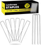HongWay 120 Pack Landscape Staples 8 Inch, Galvanized Garden Stakes Tent Stakes Heavy Duty 11 Gauge Landscaping Fabric Pins Yard Ground Staples for Lawn, Turf, Fence, Outdoor Decorations