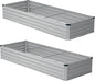10x2x1ft(2 Pack) Galvanized Raised Garden Bed,Outdoor Planter Boxes Metal Patio Kit Planting Bed for Vegetables Flowers,Silver
