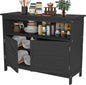 HIPS All-Weather Outdoor Storage Cabinet,Outdoor Sideboard with Magnetic Doors,3-Shelves Patio Storage Cabinet, Used for Garden,Buffet Cabinet,TV Stand, Bar Table,Balcony